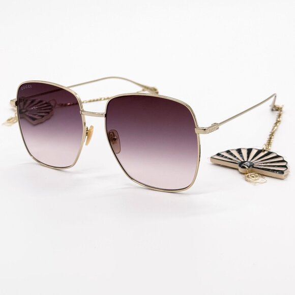 NEW GUCCI SUNGLASSES GG1031S 010 GOLD/BROWN WOMEN EYEWEAR GUCCI PLUS EARRINGS main image 13